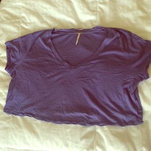 Free People Purple Crop Tee